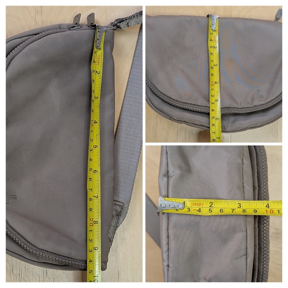 Lolë | Lole Lily Nylon Crossbody Fold-over Crescent Bag, Beige / Taupe - Picture 16 of 16